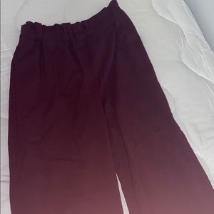 Flounce Burgundy Dress Pants